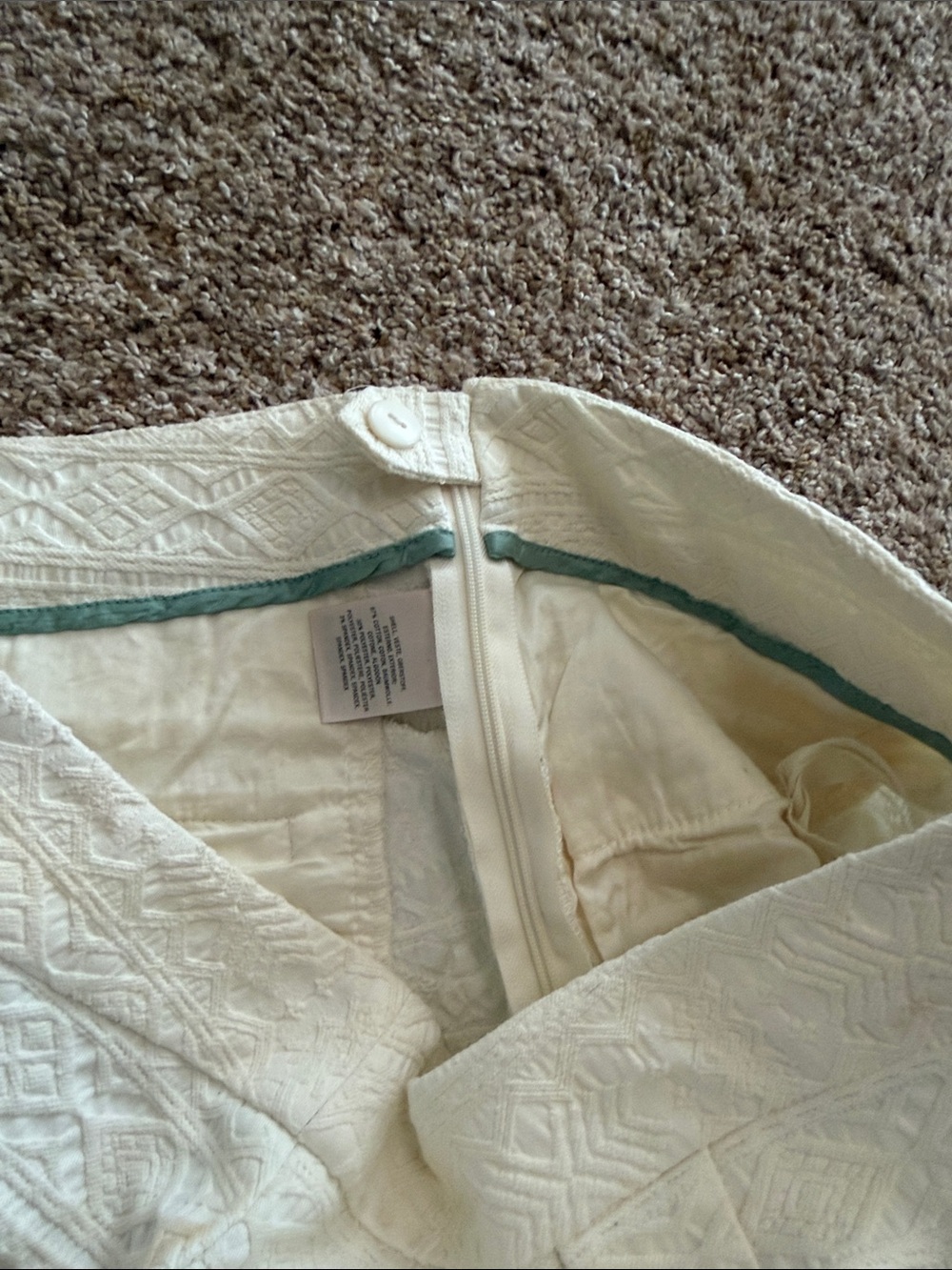 Anthropologie Cream Embroidered High-Waist Shorts - Picture 3 of 11